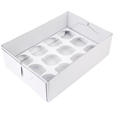 Caja para 12 cupcakes blanca h 9 cm
