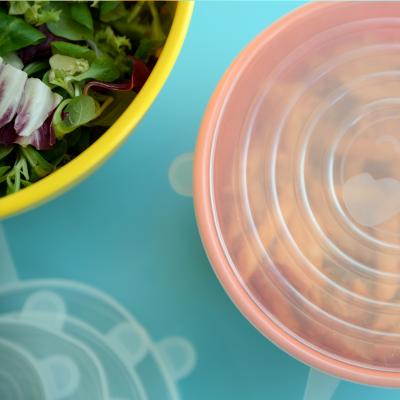 Set 6 tapas silicona extensibles con topes 6-21 cm