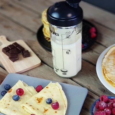 Vaso batidor para pancakes con medidas