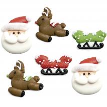 Set 6 decoraciones de azúcar Papá Noel