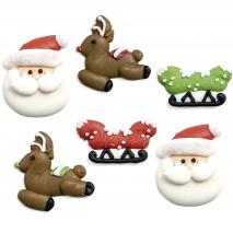Set 6 decoraciones de az�car Pap� Noel