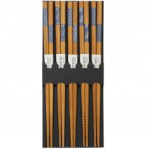 5 pares palillos japoneses nippon blue
