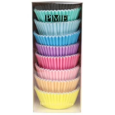 Papel cupcakes x100 colores pastel