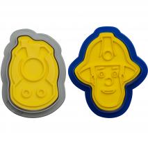 Set 2 cortadores galletas plstico Bombero Sam