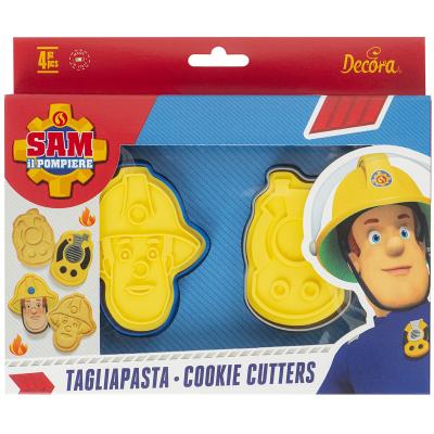 Set 2 cortadores galletas plástico Bombero Sam