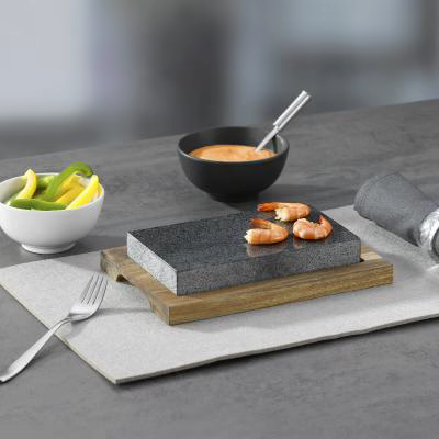 Piedra de carne con base madera 24x16 cm