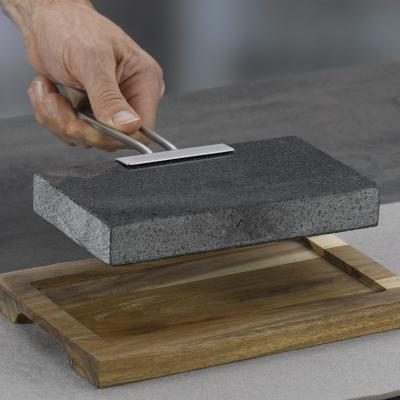 Piedra de carne con base madera 24x16 cm