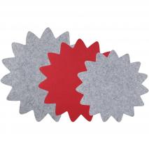 Protectores sartenes y cazuelas x3 gris/rojo