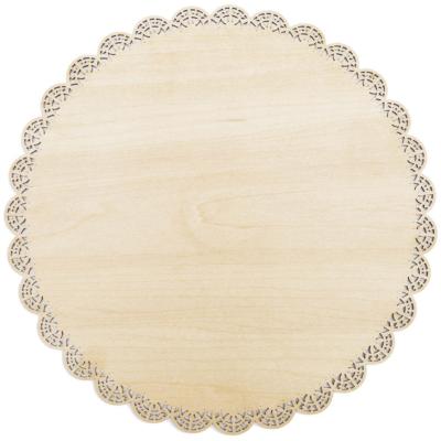 Plato presentaci�n redondo madera encaje Bois