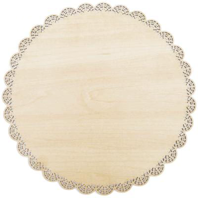 Plato presentaci�n redondo madera encaje Bois