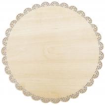 Plato presentacin redondo madera encaje Bois
