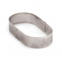 Anell tarta perforat Oval inox 10x6x2 cm