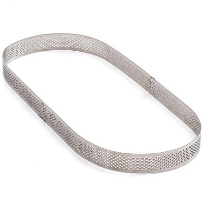 Anillo tarta perforado alto Oval inox