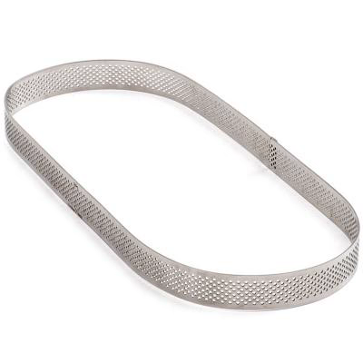 Anillo tarta perforado alto Oval inox