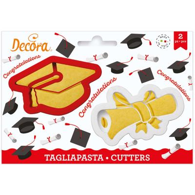 Set 2 cortadores galletas plástico Graduación