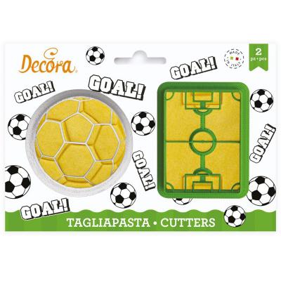 Set 2 cortadores galletas pl�stico F�tbol