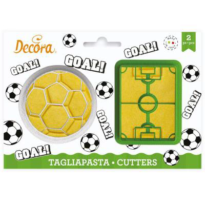 Set 2 cortadores galletas pl�stico F�tbol