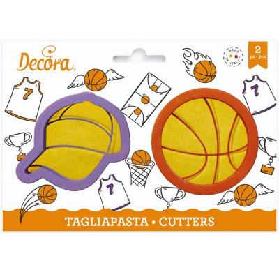 Set 2 cortadores galletas plástico Baloncesto
