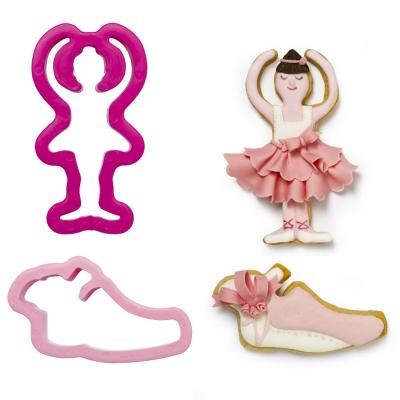 Set 2 cortadores galletas pl�stico Bailarina Zapat