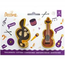 Set 2 cortadores galletas pl�stico Clave Sol Viol�