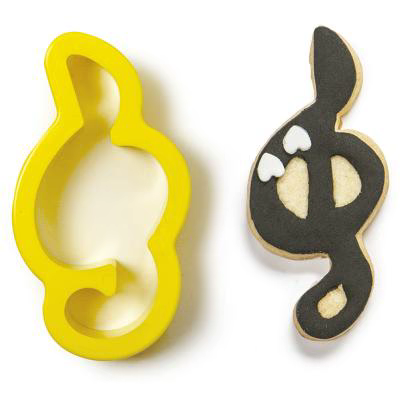 Set 2 cortadores galletas pl�stico Clave Sol Viol�