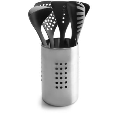 Bote utensilios agujeros acero