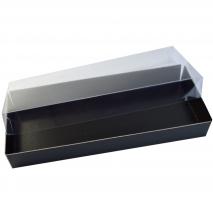 Caja para turr�n negra y tapa acetato