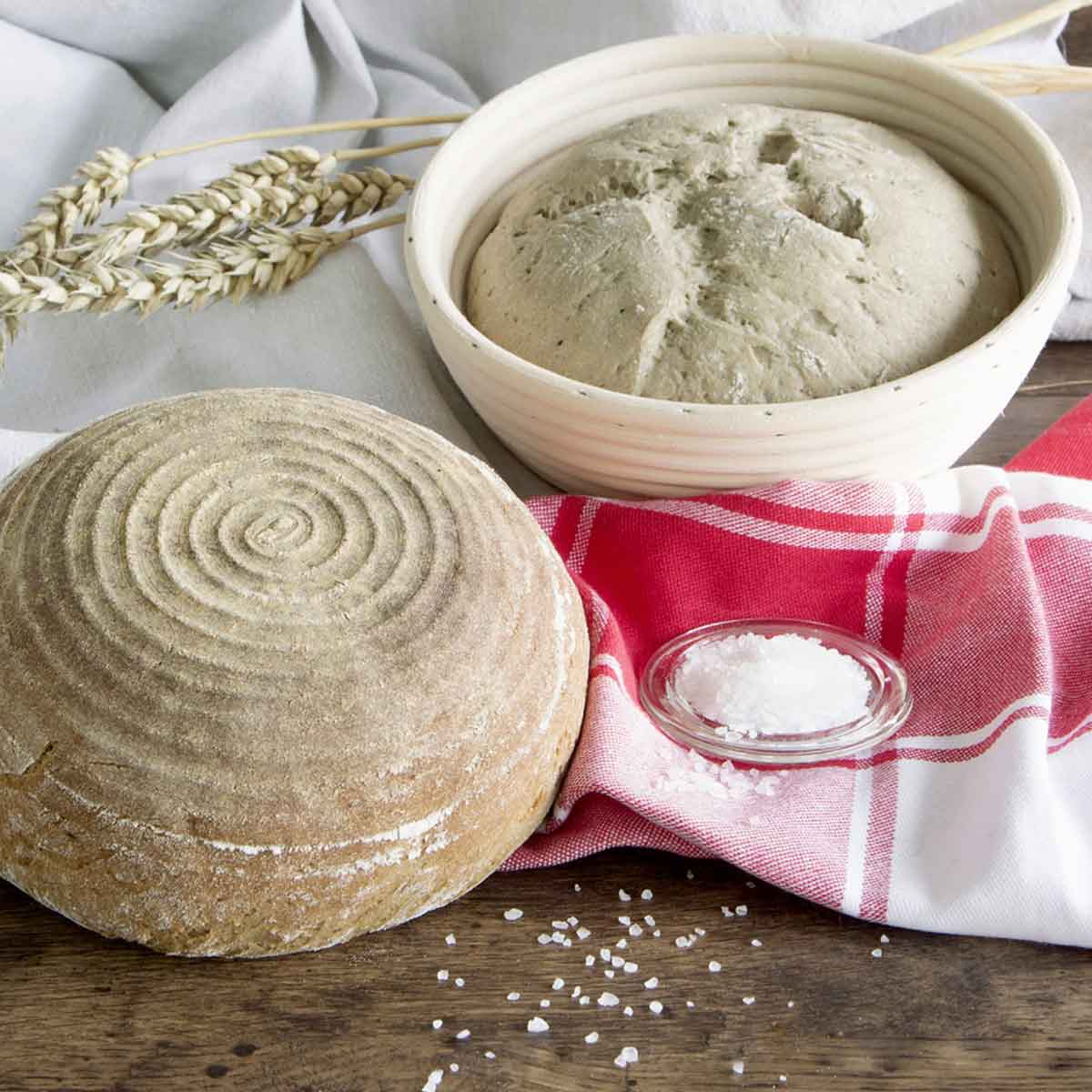 Banetton cesta levado fermentar pan redondo 25 cm