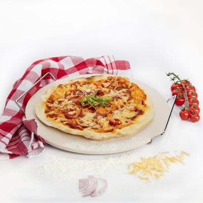Piedra pizza redonda con soporte 33 cm