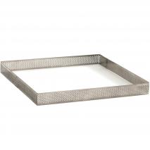 Cuadrado repostera perforado alto inox 20x20x2 cm