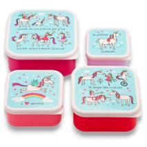 Set 4 fiambreras snack Unicornios