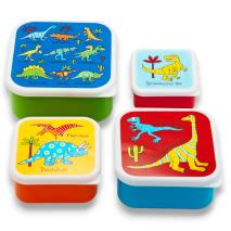 Set 4 fiambreras snack Dinosaurios