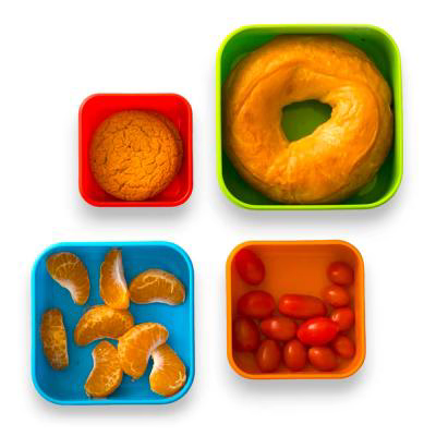 Set 4 fiambreras snack Dinosaurios