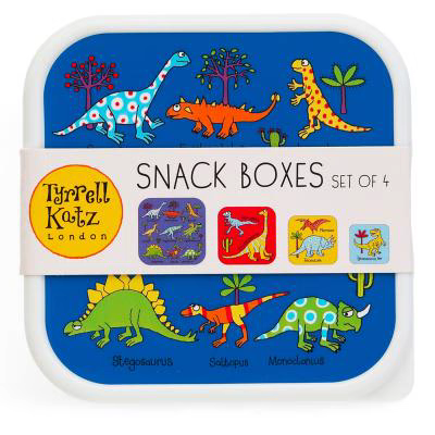 Set 4 fiambreras snack Dinosaurios