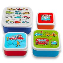 Set 4 fiambreras snack coches