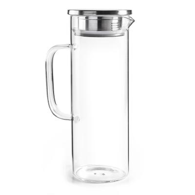 Jarra agua nevera cristal con tapa acero