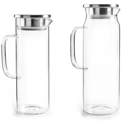 Jarra agua nevera cristal con tapa acero