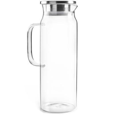 Jarra agua nevera cristal con tapa acero