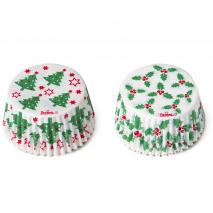 Papel cupcakes x36 Holly Navidad