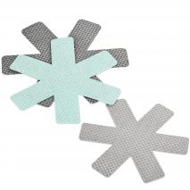 Set 3 protectores sartenes turquesa, gris, negro