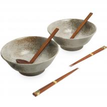 Set Ramen Hikari 2 boles 2 cucharas 4 palillos
