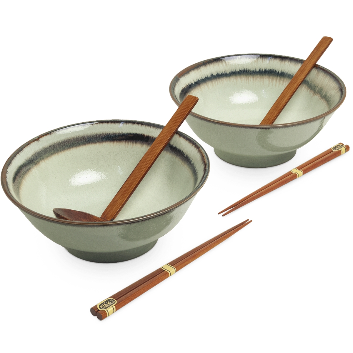 Set Ramen Wasabi 2 boles 2 cucharas 4 palillos Gadgets & Cuina