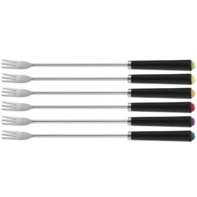 Set 6 tenedores fondue negro colores