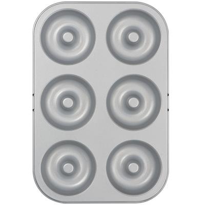 Molde antiadherente donut metálico 6 cav 7,5 cm