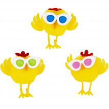 Pollito amarillo con gafas colors Pascua 4 cm