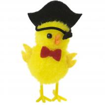 Pollet groc de llana pirata 6 cm