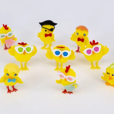Pollito amarillo de lana pirata 6 cm