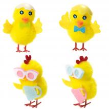 Pollito amarillo de lana gafas bolso/cscara 5 cm