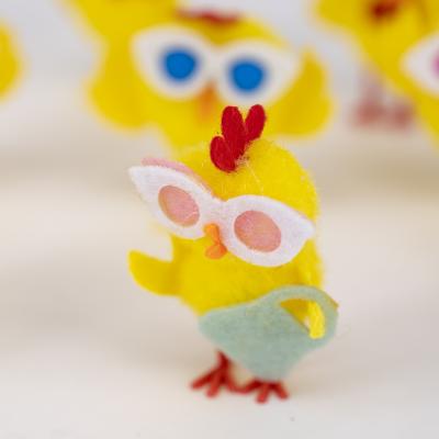 Pollito amarillo de lana gafas bolso/c�scara 5 cm