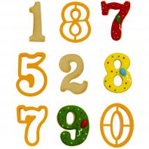 Juego 9 cortadores galletas N�meros grandes